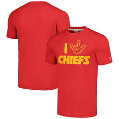 Kansas City Chiefs Homage Unisex The NFL ASL Collection by Love Sign Tri-Blend T-Shirt Red - NFL