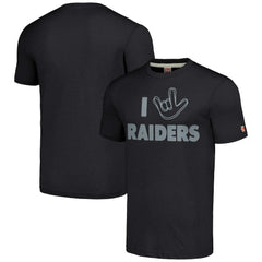 Las Vegas Raiders Homage Unisex The NFL ASL Collection by Love Sign Tri-Blend T-Shirt Charcoal - NFL