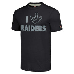 Las Vegas Raiders Homage Unisex The NFL ASL Collection by Love Sign Tri-Blend T-Shirt Charcoal - NFL