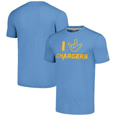 Los Angeles Chargers Homage Unisex The NFL ASL Collection by Love Sign Tri-Blend T-Shirt Powder Blue - NFL