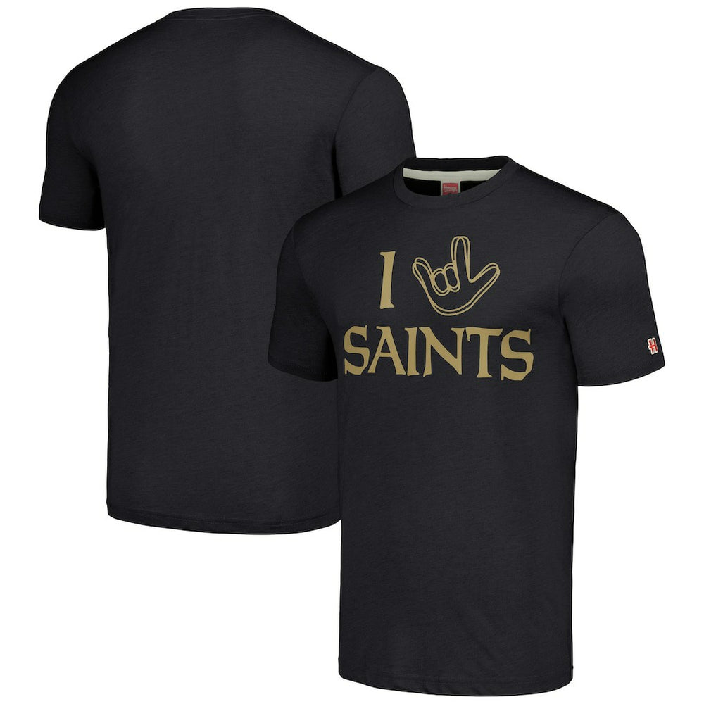 New Orleans Saints Homage Unisex The NFL ASL Collection by Love Sign Tri-Blend T-Shirt Charcoal - NFL