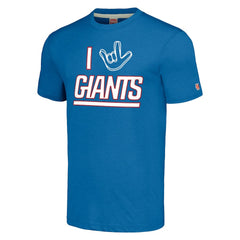 New York Giants Homage Unisex The NFL ASL Collection by Love Sign Tri-Blend T-Shirt Royal - NFL