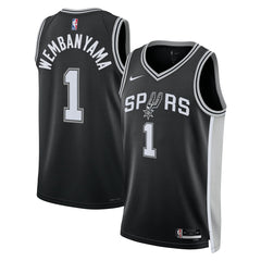 Nike - Victor Wembanyama San Antonio Spurs Unisex 2023 NBA Draft First Round Pick Swingman Jersey - Icon Edition - Black