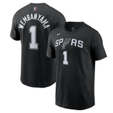 Nike - Victor Wembanyama San Antonio Spurs Icon 2022/23 Name & Number T-Shirt - Black