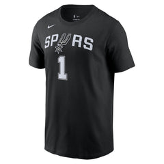 Nike - Victor Wembanyama San Antonio Spurs Icon 2022/23 Name & Number T-Shirt - Black
