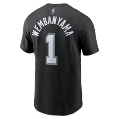 Nike - Victor Wembanyama San Antonio Spurs Icon 2022/23 Name & Number T-Shirt - Black