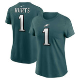 Jalen Hurts Philadelphia Eagles Women's Player Name & Number T-Shirt Midnight Green - Nike