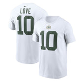 Jordan Love Green Bay Packers Player Name & Number T-Shirt White - Nike