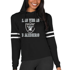 Las Vegas Raiders Concepts Sport Women's Marathon Lightweight Lounge Pullover Hoodie Black - NFL
