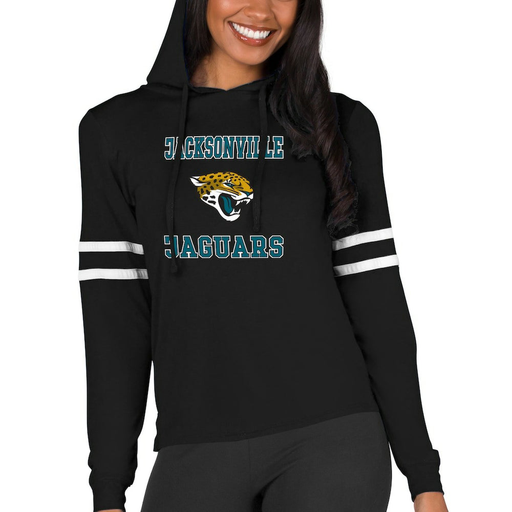 Jacksonville Jaguars Concepts Sport Women's Marathon Lightweight Lounge Pullover Hoodie Black - NFL