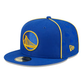 New Era - Golden State Warriors Piped & Flocked 59Fifty Fitted Hat - Royal