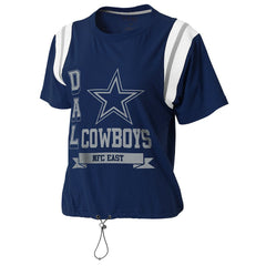 Dallas Cowboys WEAR by Erin Andrews Women's Cinched Colorblock T-Shirt Navy - NFL