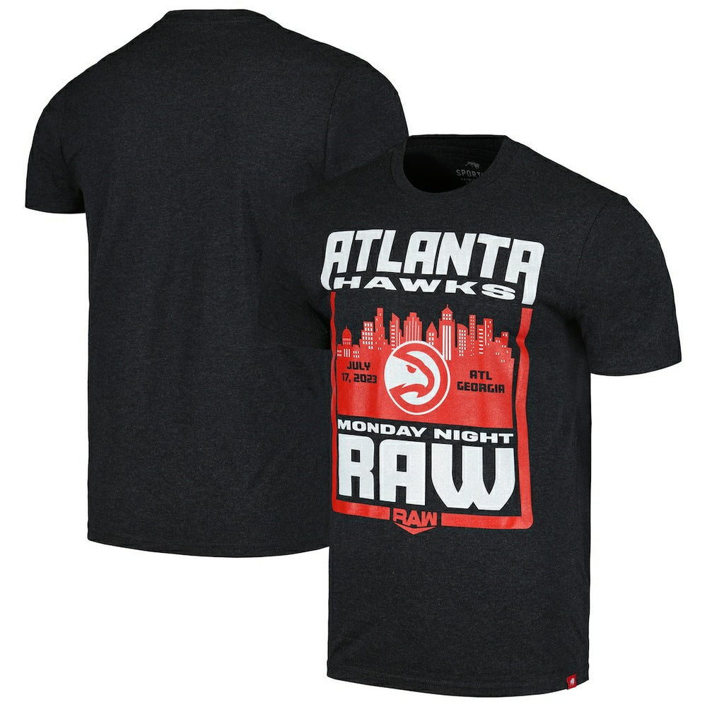 NBA - Sportiqe Monday Night RAW x Atlanta Hawks Tri-Blend T-Shirt - Black