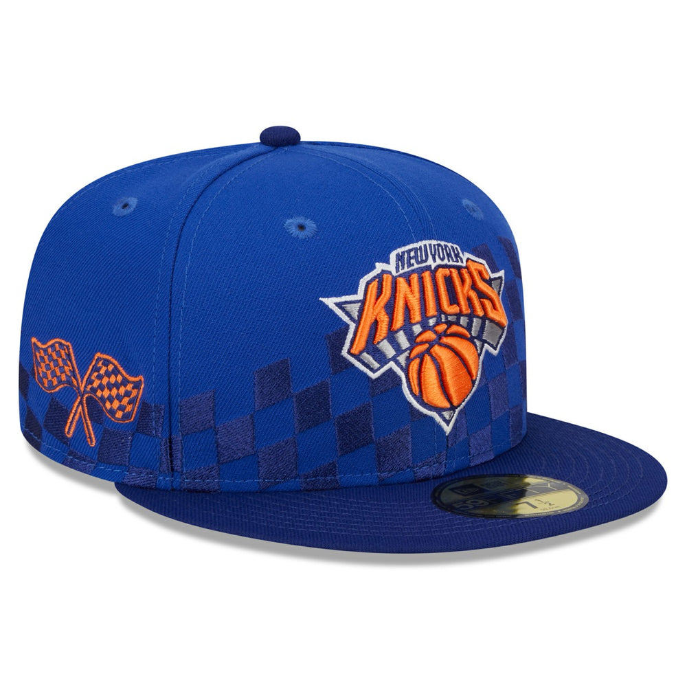 New Era - New York Knicks Rally Drive Checkerboard 59FIFTY Crown Fitted Hat - Blue