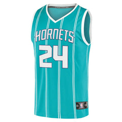 Fanatics - Brandon Miller Charlotte Hornets Fast Break Replica Jersey - Icon Edition - Teal