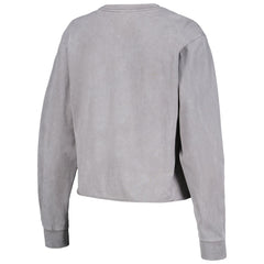 NBA - Los Angeles Lakers The Wild Collective Women's Band Cropped Long Sleeve T-Shirt - Gray