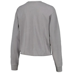NBA - Chicago Bulls The Wild Collective Women's Band Cropped Long Sleeve T-Shirt - Gray
