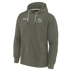 Miami Dolphins Unisex Elements Super Soft Fleece Pullover Hoodie Olive - Fanatics