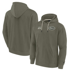 New York Jets Unisex Elements Super Soft Fleece Pullover Hoodie Olive - Fanatics