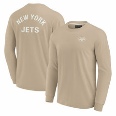 New York Jets Unisex Elements Super Soft Long Sleeve T-Shirt Khaki - Fanatics