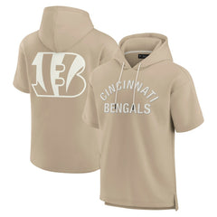 Cincinnati Bengals Unisex Elements Super Soft Fleece Short Sleeve Pullover Hoodie Khaki - Fanatics