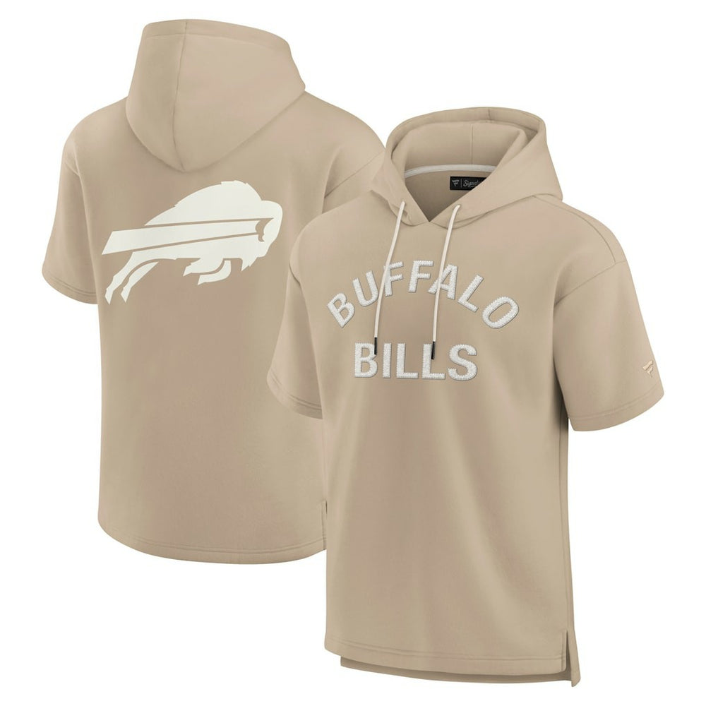 Buffalo Bills Unisex Elements Super Soft Fleece Short Sleeve Pullover Hoodie Khaki - Fanatics