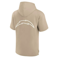 Los Angeles Chargers Unisex Elements Super Soft Fleece Short Sleeve Pullover Hoodie Khaki - Fanatics