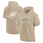 Miami Dolphins Unisex Elements Super Soft Fleece Short Sleeve Pullover Hoodie Khaki - Fanatics