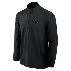 New York Jets Front Office Micro Tonal Quarter-Zip Pullover Black - Fanatics