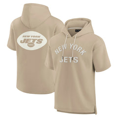 New York Jets Unisex Elements Super Soft Fleece Short Sleeve Pullover Hoodie Khaki - Fanatics