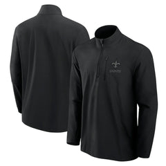 New Orleans Saints Front Office Micro Tonal Quarter-Zip Pullover Black - Fanatics