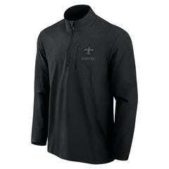 New Orleans Saints Front Office Micro Tonal Quarter-Zip Pullover Black - Fanatics