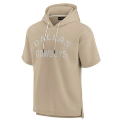 Dallas Cowboys Unisex Elements Super Soft Fleece Short Sleeve Pullover Hoodie Khaki - Fanatics