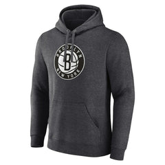 Fanatics - Brooklyn Nets Primary Logo Pullover Hoodie - Heather Charcoal