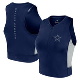 Dallas Cowboys Women's Studio Fitted Gym Tank Top Navy - Fanatics