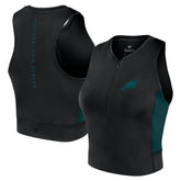 Philadelphia Eagles Women's Studio Fitted Gym Tank Top Black - Fanatics