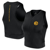 Pittsburgh Steelers Women's Studio Fitted Gym Tank Top Black - Fanatics