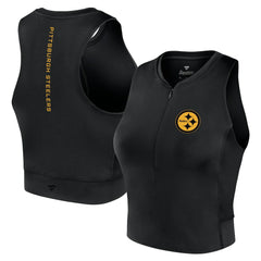 Pittsburgh Steelers Women's Studio Fitted Gym Tank Top Black - Fanatics