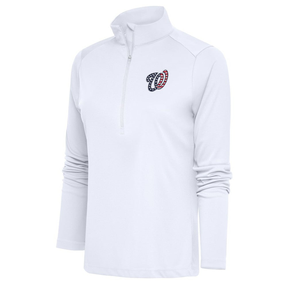 Washington Nationals Antigua Women's Patriotic Tribute Half-Zip Pullover Top On Sale