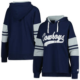 Dallas Cowboys Starter Women's Bump And Run Long Sleeve Hoodie T-Shirt Navy - NFL
