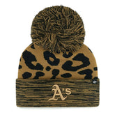 Athletics '47 Women's Leopard Rosette Cuffed Knit Hat with Pom On Sale
