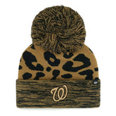 Washington Nationals '47 Women's Leopard Rosette Cuffed Knit Hat with Pom On Sale