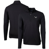 Philadelphia Eagles Cutter & Buck Gridiron Classics Big & Tall Virtue Eco Pique Recycled Quarter-Zip Pullover Top Black - NFL