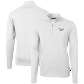 Philadelphia Eagles Cutter & Buck Gridiron Classics Big & Tall Virtue Eco Pique Recycled Quarter-Zip Pullover Top White - NFL
