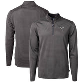 Philadelphia Eagles Cutter & Buck Gridiron Classics Big & Tall Virtue Eco Pique Micro Stripe Recycled Quarter-Zip Pullover Top Charcoal - NFL