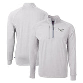 Philadelphia Eagles Cutter & Buck Gridiron Classics Big & Tall Adapt Eco Knit Heather Quarter-Zip Pullover Top Heather Gray - NFL