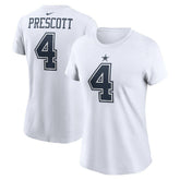 Dak Prescott Dallas Cowboys Women's Player Name & Number T-Shirt White - Nike