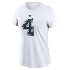 Dak Prescott Dallas Cowboys Women's Player Name & Number T-Shirt White - Nike
