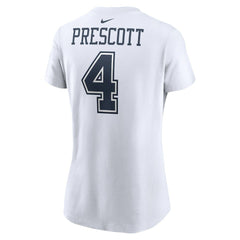 Dak Prescott Dallas Cowboys Women's Player Name & Number T-Shirt White - Nike