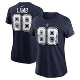 CeeDee Lamb Dallas Cowboys Women's Player Name & Number T-Shirt Navy - Nike